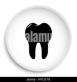Tooth icon, black website button on white background Stock Photo - Alamy