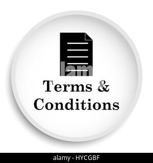 Terms and conditions icon. Terms and conditions website button on white background. Stock Photo