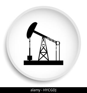 Oil pump icon. Oil pump website button on white background. Stock Photo