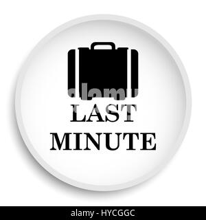 Last minute icon. Last minute website button on white background. Stock Photo