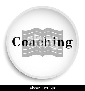 Coaching icon. Coaching website button on white background. Stock Photo