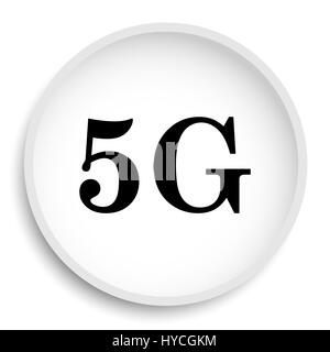 5G icon. 5G website button on white background. Stock Photo