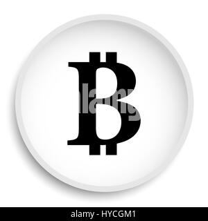 Bitcoin icon. Internet button on white background Stock Photo - Alamy