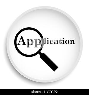 Application icon. Application website button on white background. Stock Photo