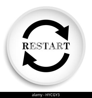 Restart icon. Restart website button on white background. Stock Photo