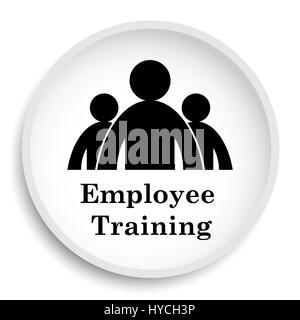 Employee training icon. Employee training website button on white background. Stock Photo