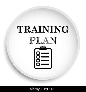 Training plan icon. Training plan website button on white background. Stock Photo