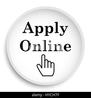 Apply online icon. Apply online website button on white background. Stock Photo