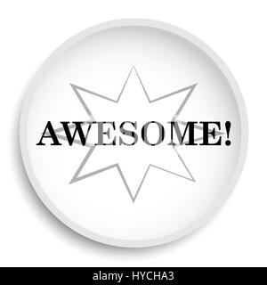 Awesome icon. Awesome website button on white background. Stock Photo