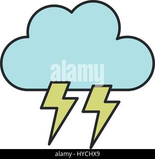 cloud lightning bolt icon illustrated on a white background in vector Stock Vector