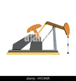 Industrial equipment for oil extraction., oil pump working, isolate on white background. Vector illustration. Stock Vector