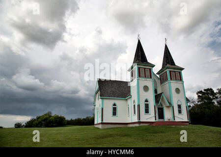 Storm Clouds Saskatchewan country church in Canada Stock Photo - Alamy