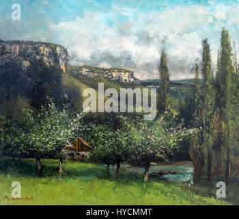 Apple Orchard of Courbet's Father in Ornans, by Gustave Courbet, 1873, Boijmans van Beuningen Museum, Rotterdam, Netherlands, Europe Stock Photo