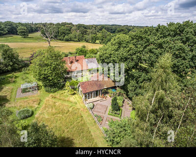 aerial views of large beautiful detached houses in Dorset UK Stock Photo