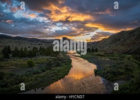 The Wild and Scenic John Day River at Priest Hole access in eastern Oregon. Stock Photo