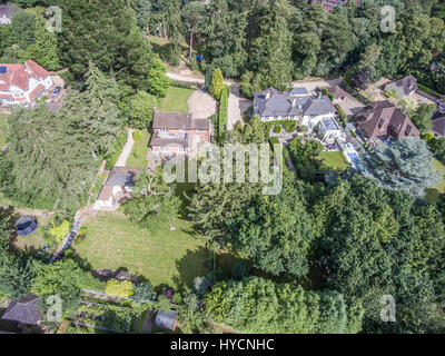 aerial views of large beautiful detached houses in Dorset UK Stock Photo