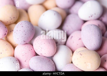 A selection of mini chocolate Easter eggs with a hard shell Stock Photo