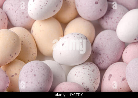 A selection of mini chocolate Easter eggs with a hard shell Stock Photo