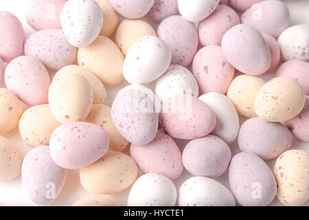 A selection of mini chocolate Easter eggs with a hard shell Stock Photo