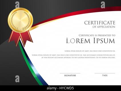 abstract black red green theme certificate card template Stock Vector
