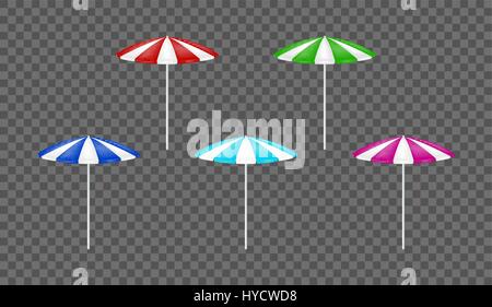 set of a colorful beach umbrella vector Stock Vector