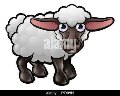 A sheep farm animals cartoon character Stock Photo