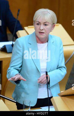 Scottish Labour Party leader Johann Lamont speaking in the debate following First Minister Alex Salmond's statement to MSPs following the Scottish independence referendum and his decision to stand down Stock Photo