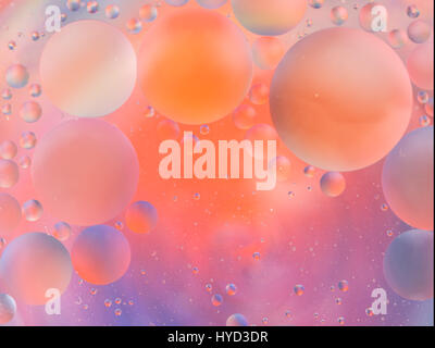 Layers of pretty pink and pastel bubbles. Impression of 3d. Stock Photo