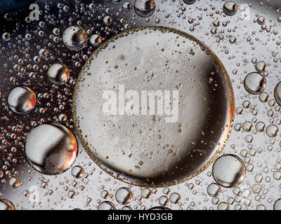 Complex layers of bubbles, black white and red.. Stock Photo