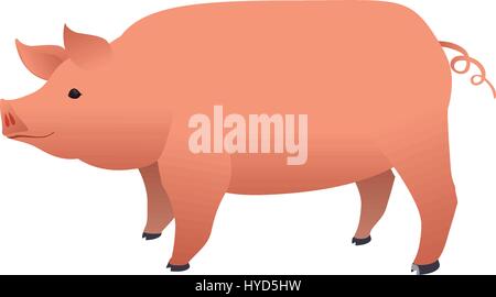 Farmer Pig Cartoon Character Stock Vector Art & Illustration, Vector