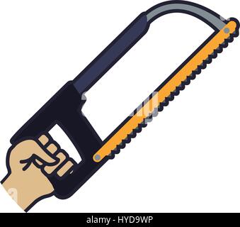 hand coping saw carpentry tool vector icon illustration Stock Vector