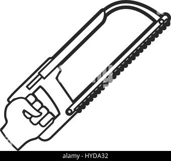 hand coping saw carpentry tool vector icon illustration Stock Vector