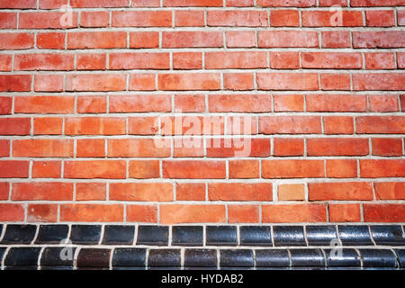 Picture of red brick wall, texture or background. Stock Photo