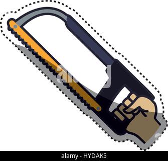 hand coping saw carpentry tool vector icon illustration Stock Vector