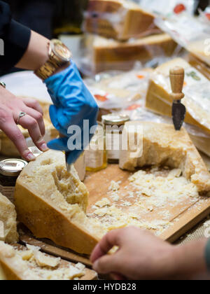 Salumi da re, prosciutto ham food festival held April 1sto to 3rd 2017 in Antica Corte Pallavicina Relais, Polesine, Parma, Italy Stock Photo