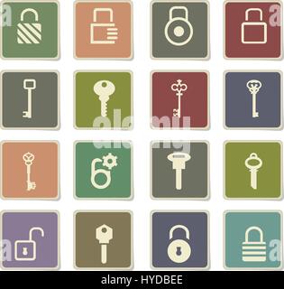 lock and key vector icons for user interface design Stock Vector Image ...