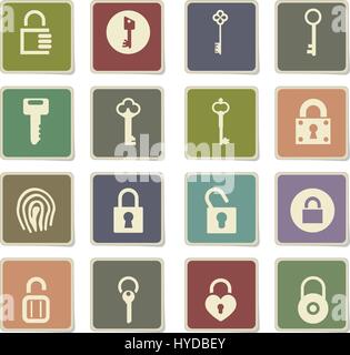 lock and key vector icons for user interface design Stock Vector Image ...