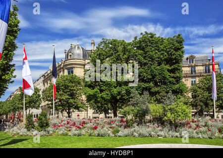 Paris, France - May 18, 2015: building a shopping center on the Champs Elysees near the metro Franklin D. Roosevelt Stock Photo