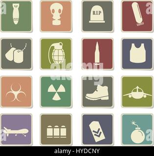 war symbols vector icons for user interface design Stock Vector