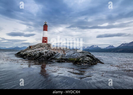 Les Eclaireurs lighthouse on Beagle Channel, Ushuaia - Argentina Stock Photo