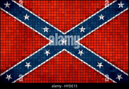 Confederate flag - Illustration,  Abstract mosaic grunge Confederate Flag,  The Blood-Stained Banner,  Flags of the Confederate States of America Stock Vector