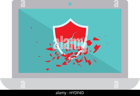 computer broken security Stock Vector