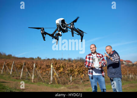 Drone in air Stock Photo