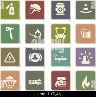 fire brigade vector icons for user interface design Stock Vector