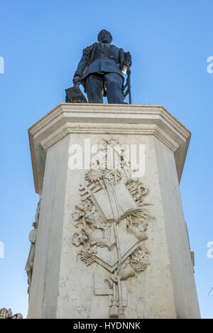 Statue of King Pedro V of Portugal Batalha Square (Praca da Batalha) in Se civil parish of Porto city, second largest city in Portugal Stock Photo