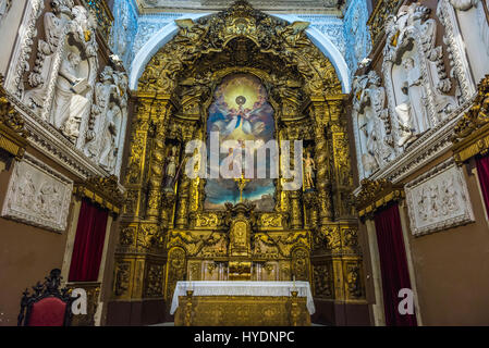 Altar of Church of Saint Ildefonso of Toledo in Santo Ildefonso civil parish of Porto city, second largest city in Portugal Stock Photo