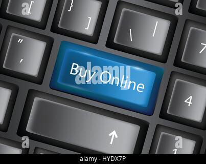 Vector internet shopping buy key Stock Vector