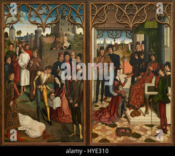 Dirk Bouts   Justice of Emperor Otto III  Beheading of the Innocent Count and Ordeal by Fire   Google Art Project Stock Photo