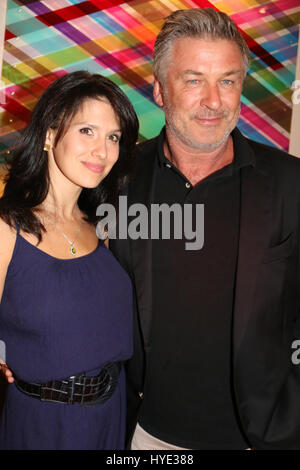 EAST HAMPTON, NY - JULY 19: Hilaria Baldwin, Alec Baldwin at the Opening Night of Clever Little Lies starring Marlo Thomas at Guild Hall in East Hampton NY on July 19, 2014. Credit: mpi98/MediaPunch Stock Photo