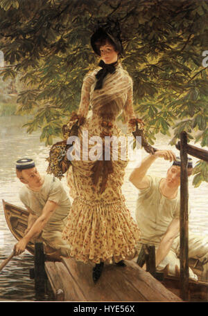 Art painting james tissot on the thames hi res stock photography